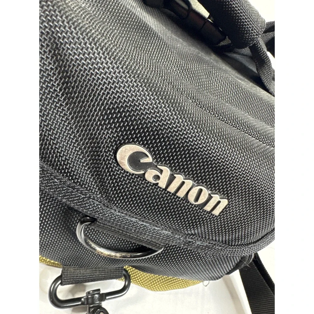 Canon Camera Bag Black Olive Green Nylon Shoulder Case with Padded Dividers